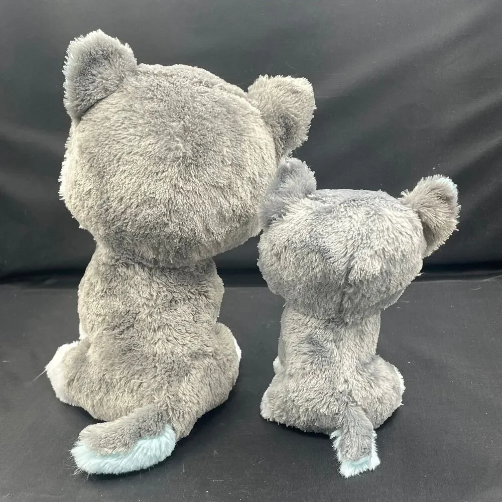 Ty Beanie Boo Plush Husky Stuffed Animals SLUSH x2 Medium & Small Set 2pc
